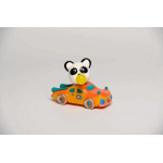 a sofubi panda with car a sofubi panda with car
