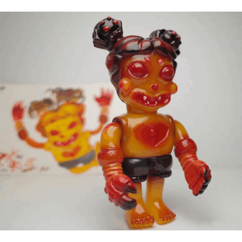 a kaiju sofubi of scare girl