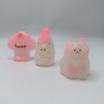 a cute pink sofubi cat sets a cute pink sofubi cat sets