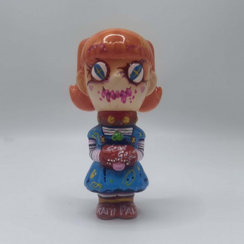 a cute multi color girl sofubi toy a cute multi color girl sofubi toy