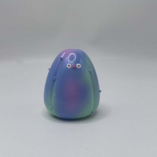 a blue cactus monster sofubi
